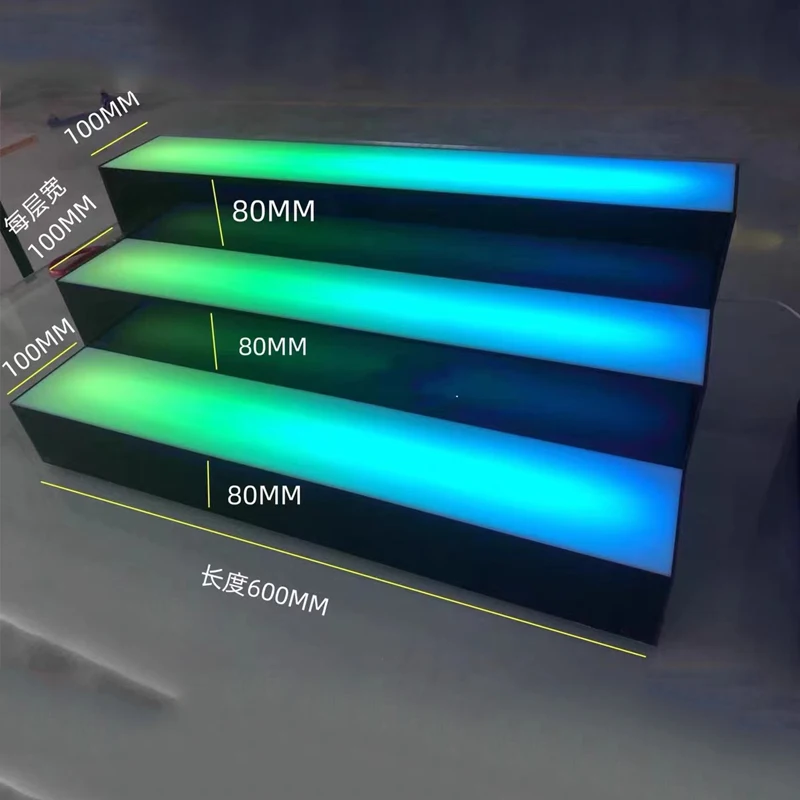 

Acrylic ladder display stand, multi-layer live broadcast display stand LED luminous booth wine/beverage display stand