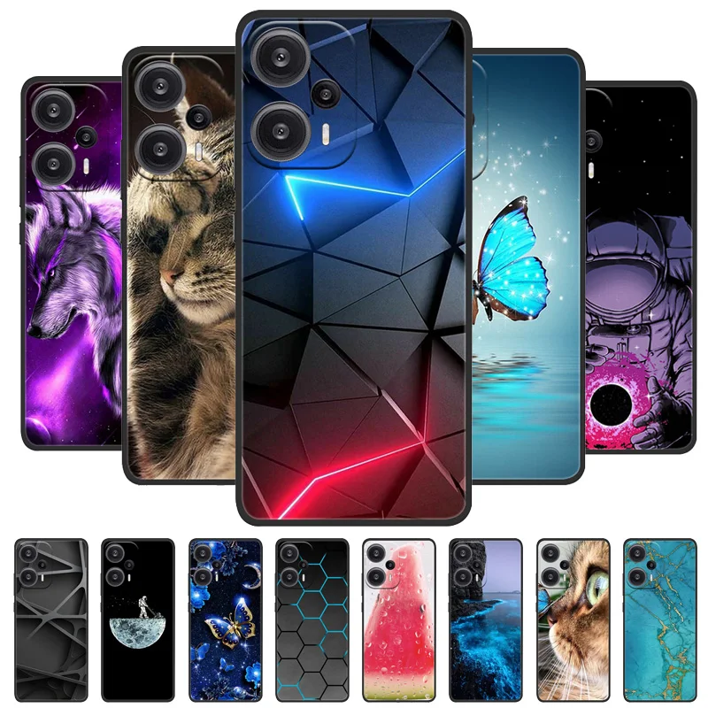 For POCO F5 5G Case 6.67'' Soft TPU Silicone Shockproof Covers for Xiaomi Poco F5 Phone Cases PocoF5 F 5 Wolf Lions Coques