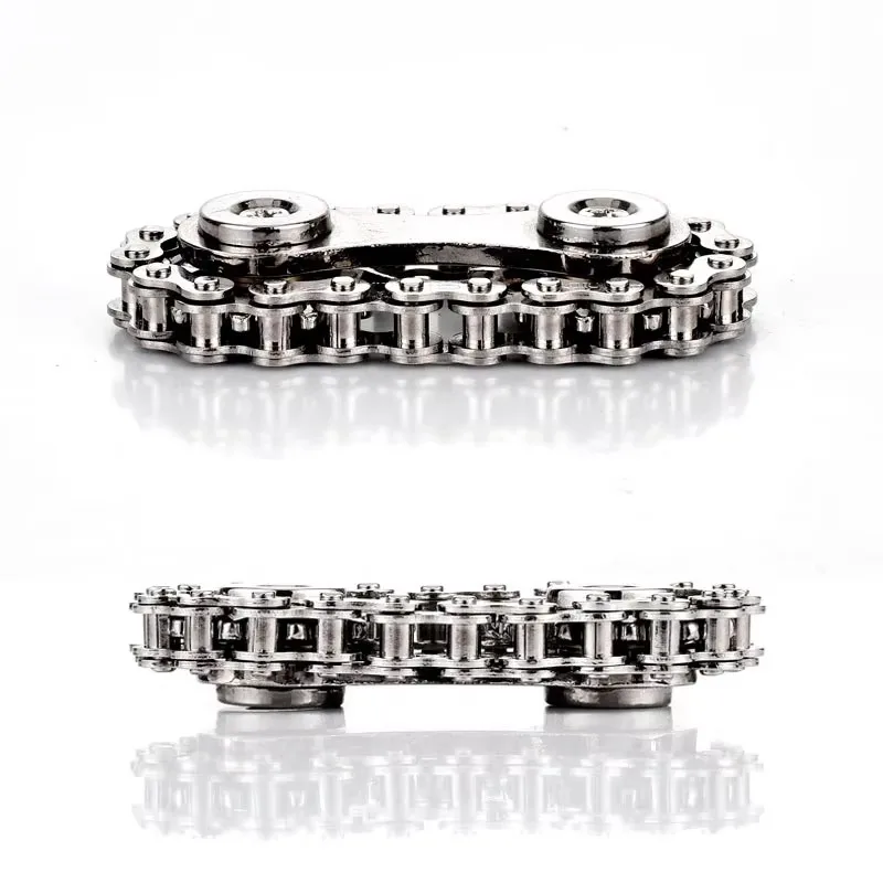 メタルバイクチェーンフィジェットスピナージャイロおもちゃストレス解消集中力向上DIY不安解消EDCポケットスプロケットフライホイール大人＆子供向け