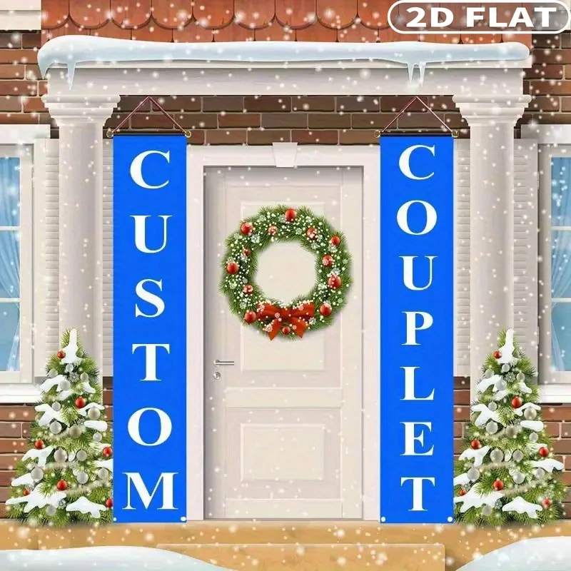 

1Pair/ 2pcs 2D FLAT Custom Couplets Banners, Personalized Entrance Decorations for Festive Weddings, Parties, Home Decor