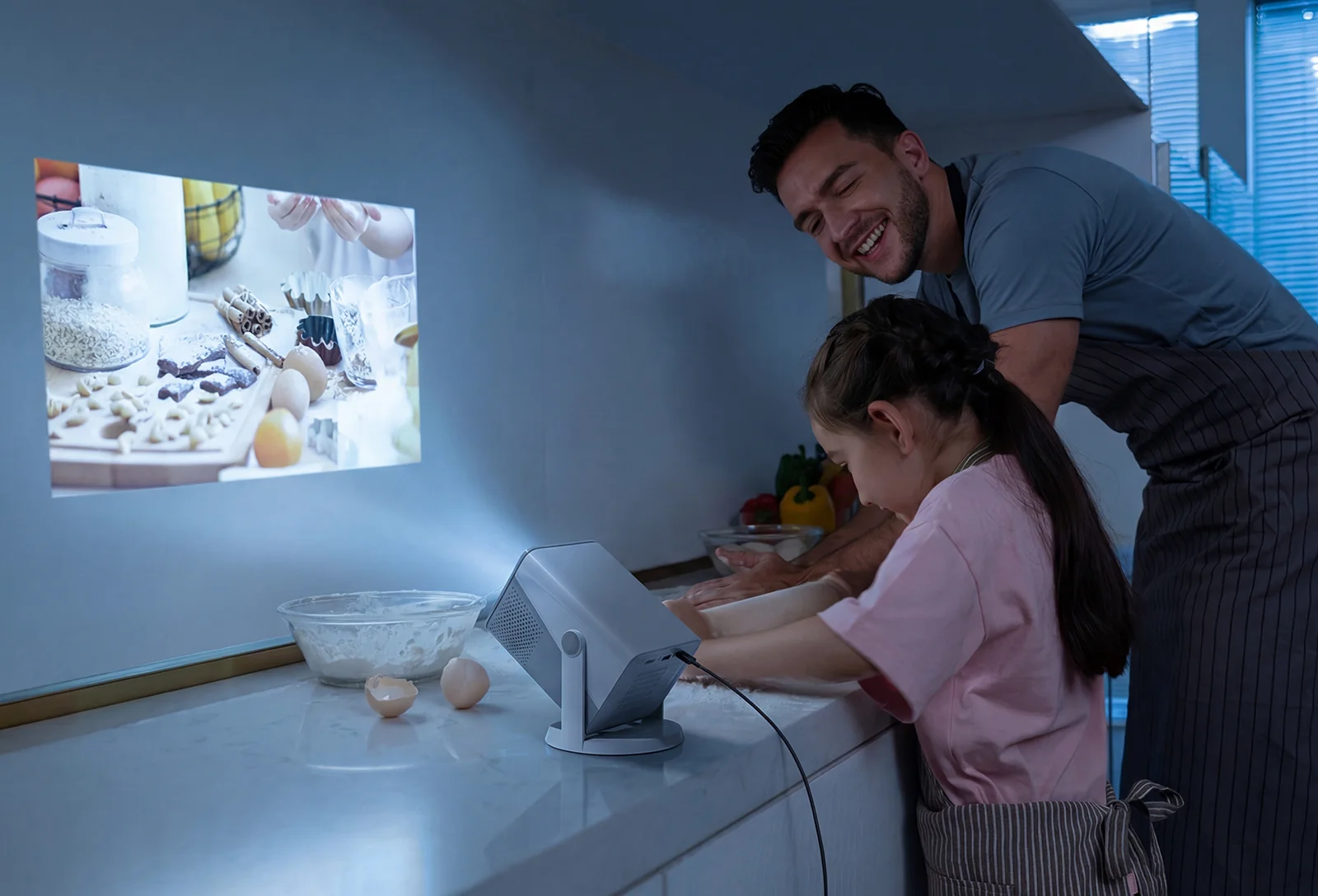 HP Tragbarer Projektor MC425 1920x1080P Full HD 200LM Auto-Korrektur 90° ° Drehbarer Dual-Band WLAN 5.4 Bluetooth 3W Lautsprecher USB-C – Detail 10