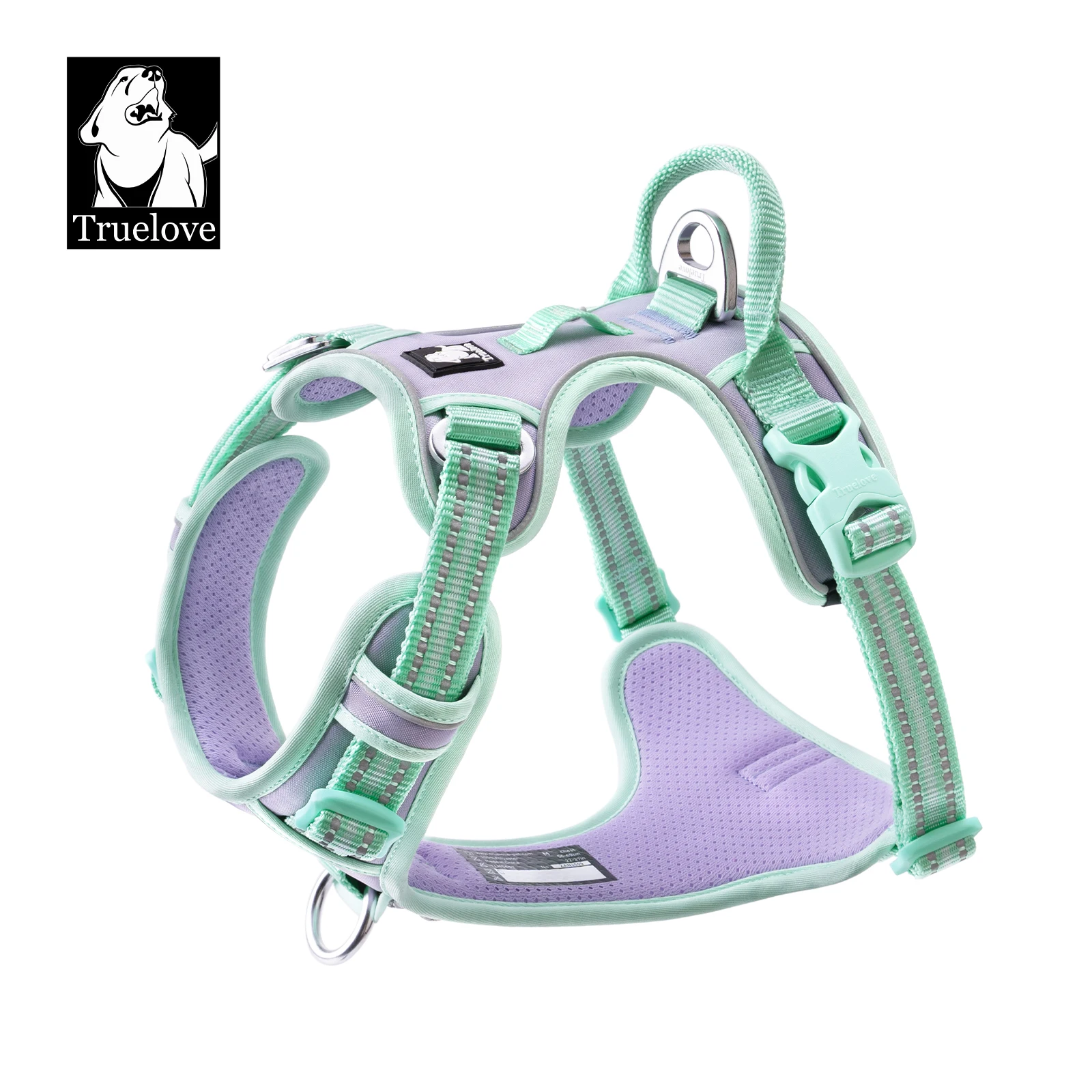 TRUELOVE TLH5657 Harnais Réfléchissant pour Animaux de Compagnie - Conception Anti-Explosion avec Ajustement à Quatre Points Harnais Facile à Mettre pour Chiens