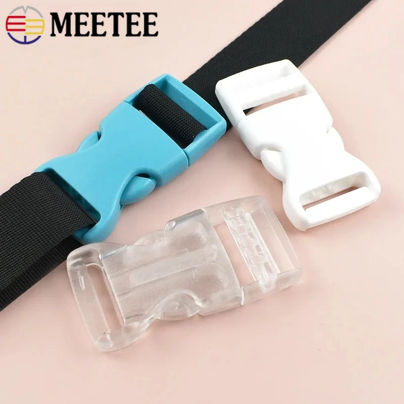 

20Pcs 10-38mm Plastic Release Buckle Backpack Belt Clasp Bags Strap Side Adjust Buckles Pet Collar Clip Hook DIY Bag Accessories