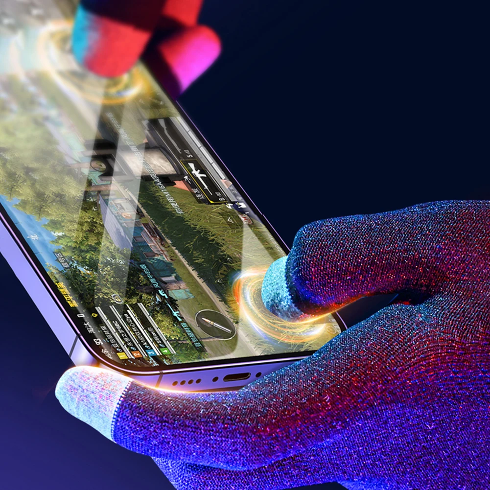 

1 Pair Game Playing Gloves Highly Sensitive Gaming Finger Sleeves Anti-Sweat Breathable Keep Warm for PUBG E-Sports Sara Gaming