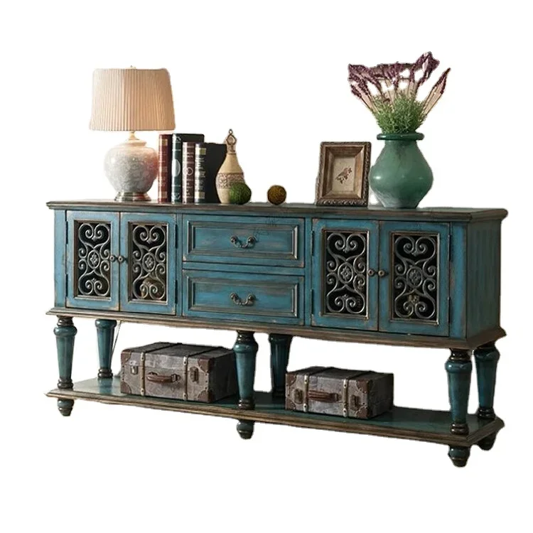 

ABCWholesale Living Room Cabinets Furniture Wooden Chinese Home Retro Vintage Antique Decorative OAK Sideboard Storage Cabinets