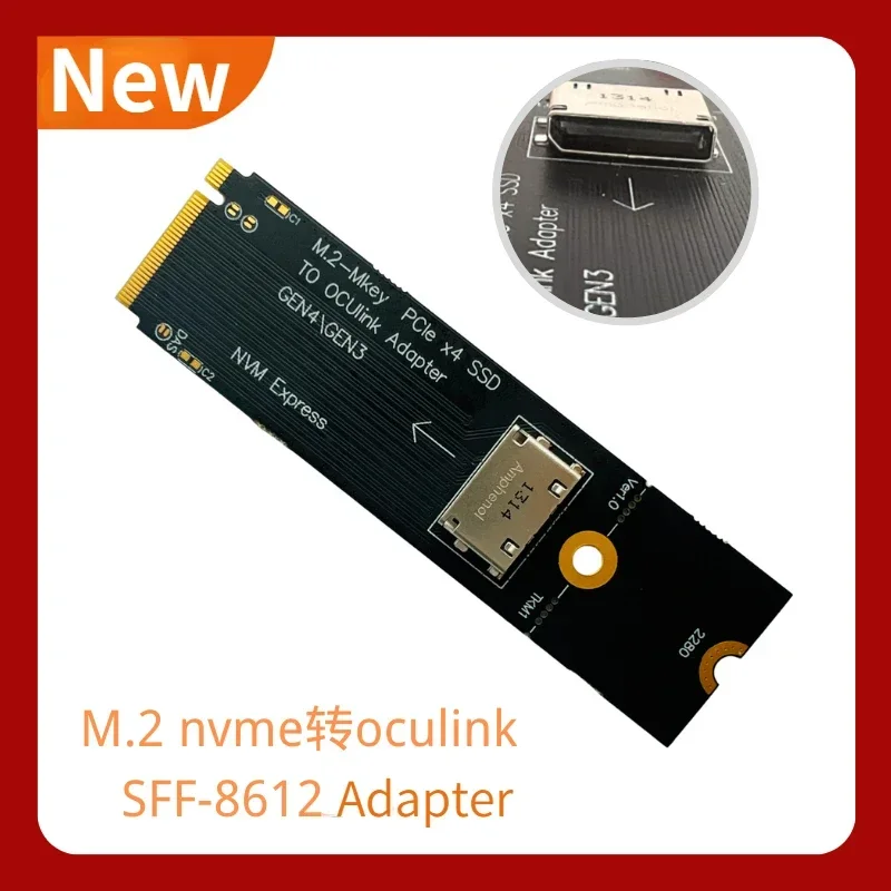 Adaptador de SFF-8612 Oculink, tarjeta elevadora M.2 NVME m-key a U.2, PCI-E NGFF Gen4 Gen3 de 2,5 pulgadas, M.2 M Key PCIE X4 SSD a Oculink