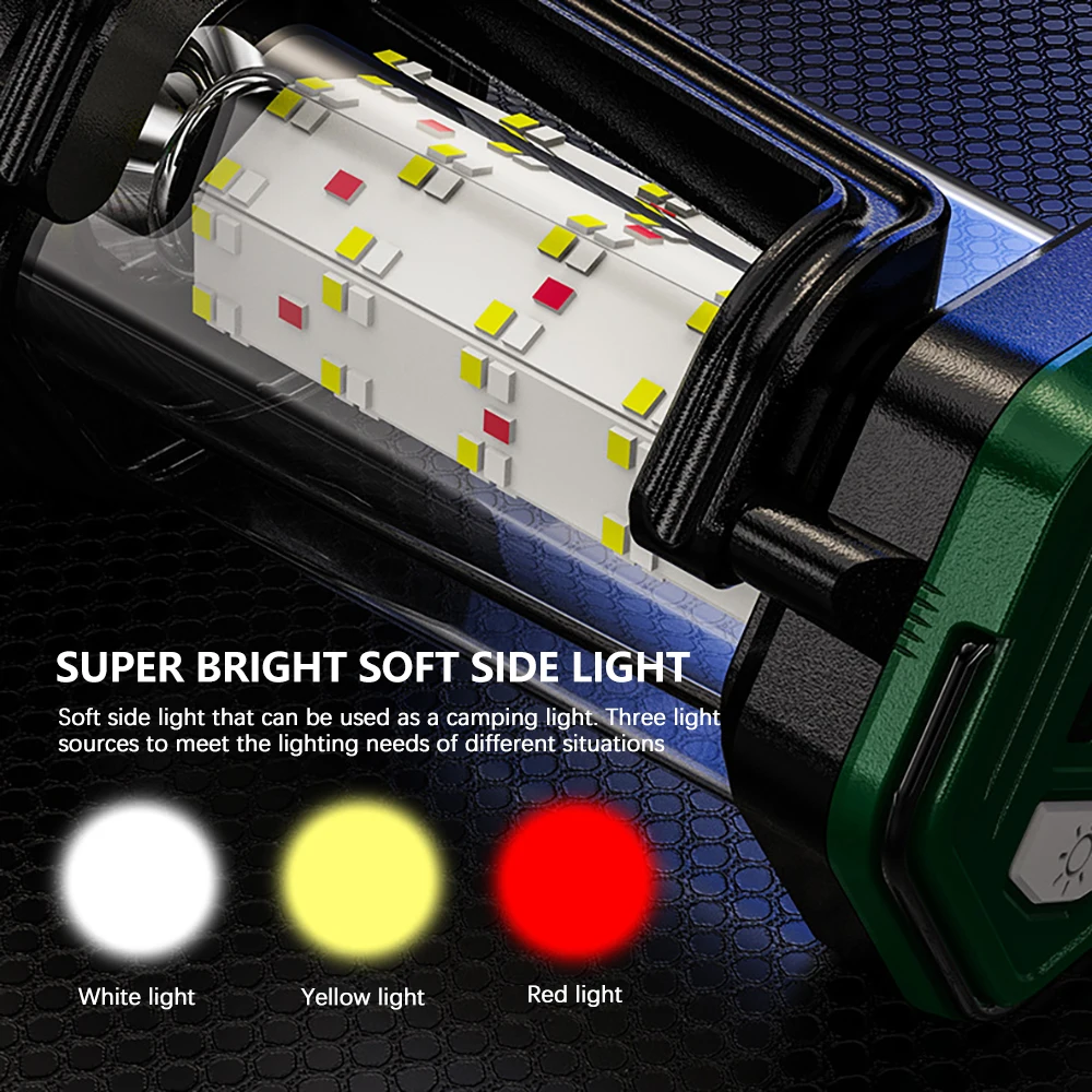 Portable Lantern Powerful Camping Lamp Rechargeable LED Flashlight Built In Battery Torch Tent Lights Night Patrol Searchlight