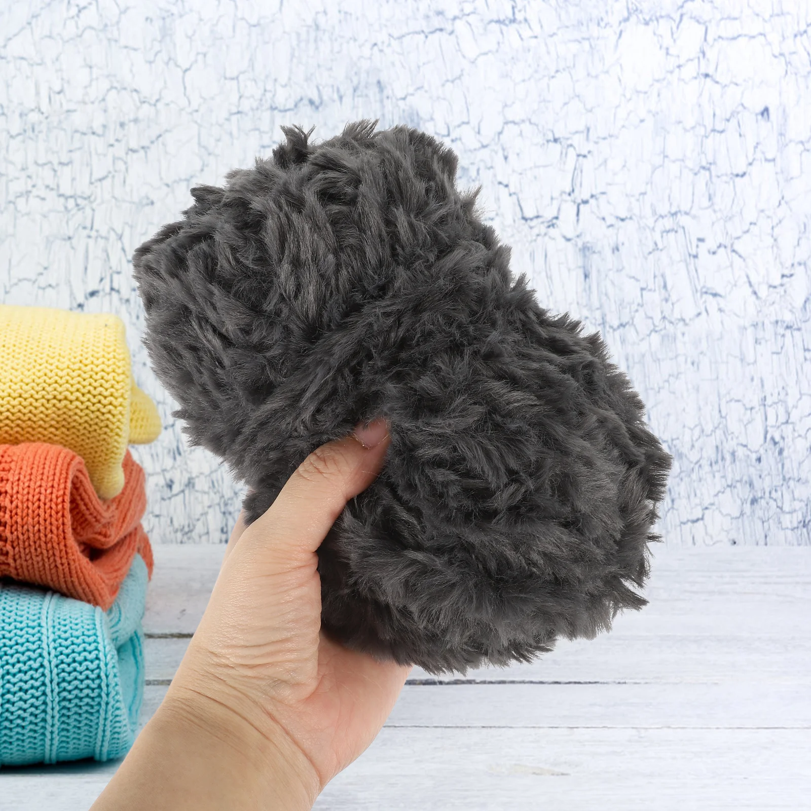 

Fleece Material Imitation Mink Wool Yarn Soft Microphone Faux Crochet