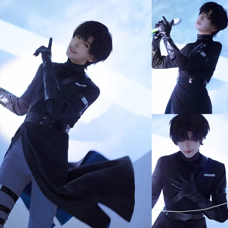 

Anime Alien Stage Ivan Cosplay Black Sorrowcos Coat Vest Gloves Pants Belt Hanging Chain Suit Halloween Customizable Costume