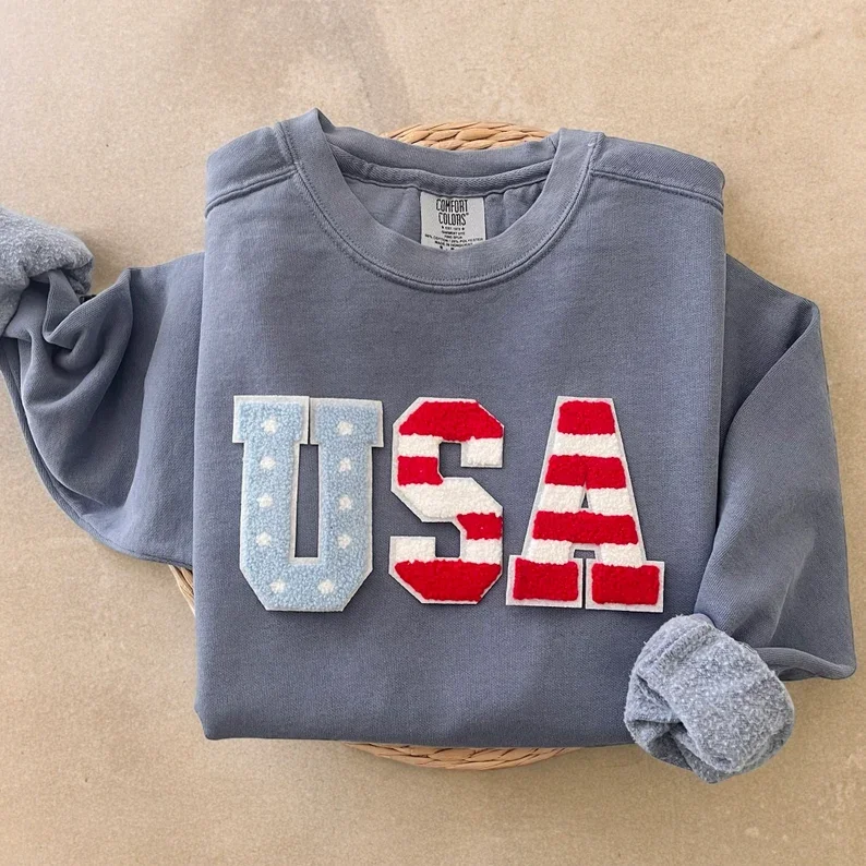 USA Sweatshirt, Usa Crewneck, 4th of July Sweatshirt, 4th of July Sweater, American Flag Sweatshirt,US Flag Sweatshirt