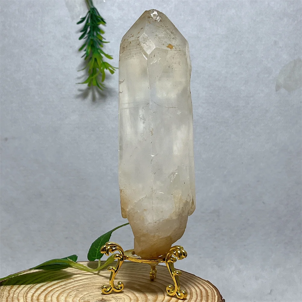 

Crystal Natural Quartz Specimen Tower Skeeton Gemstone Feng Shui Stone Quartz Energy Mineral Home Decoration Meditation+Stand