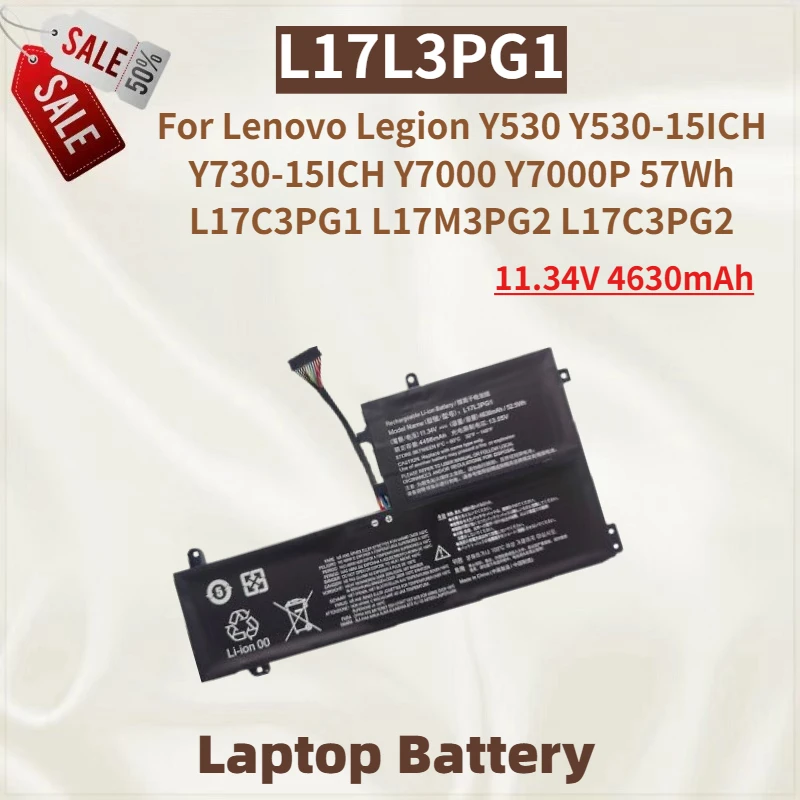 

High Quality L17L3PG1 Laptop Battery 11.34V 4630mAh For Lenovo Legion Y530-15ICH Y730-15ICH Y530 Y7000 Y7000P L17C3PG2 L17C3PG1