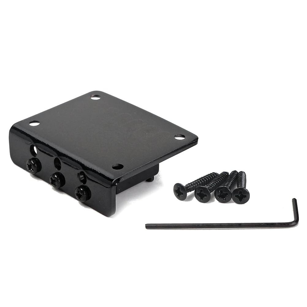 

Metal Three String Guitar Bridge Black Gold Color Adjustable Bass Bridge 4 Screw for Cigar Box Guitar DIY and Repair