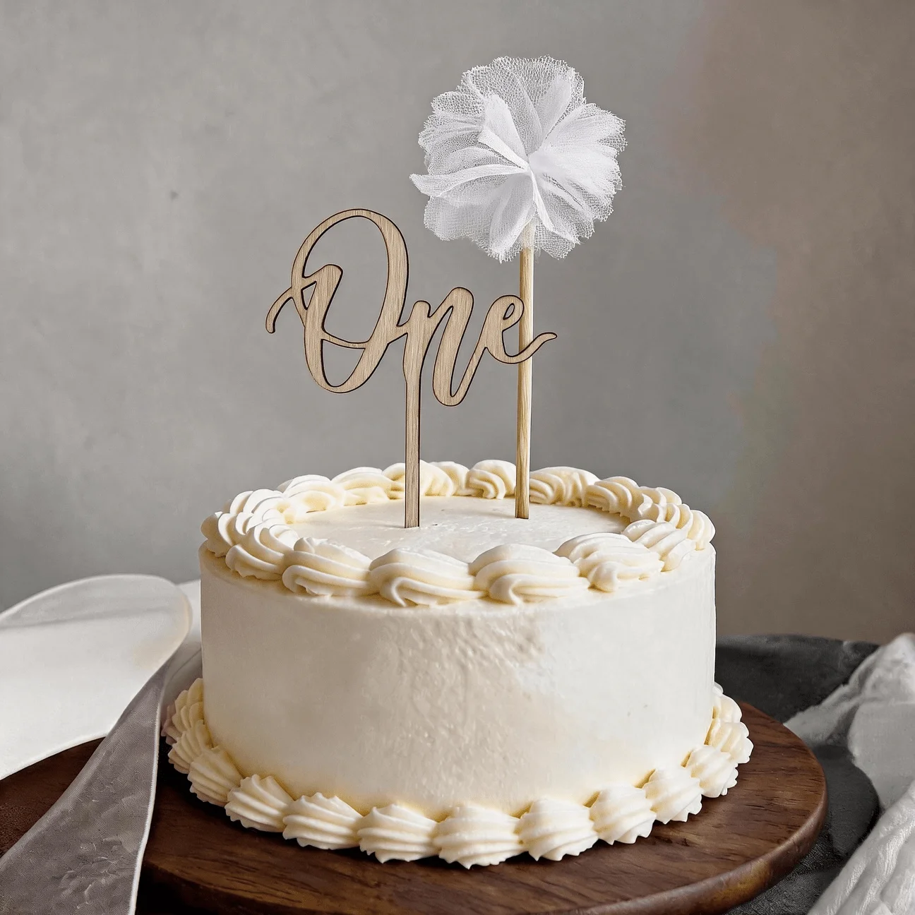1 set of 2pcs Wooden One Cake  - đánh giá và giá Floral Picks Wood