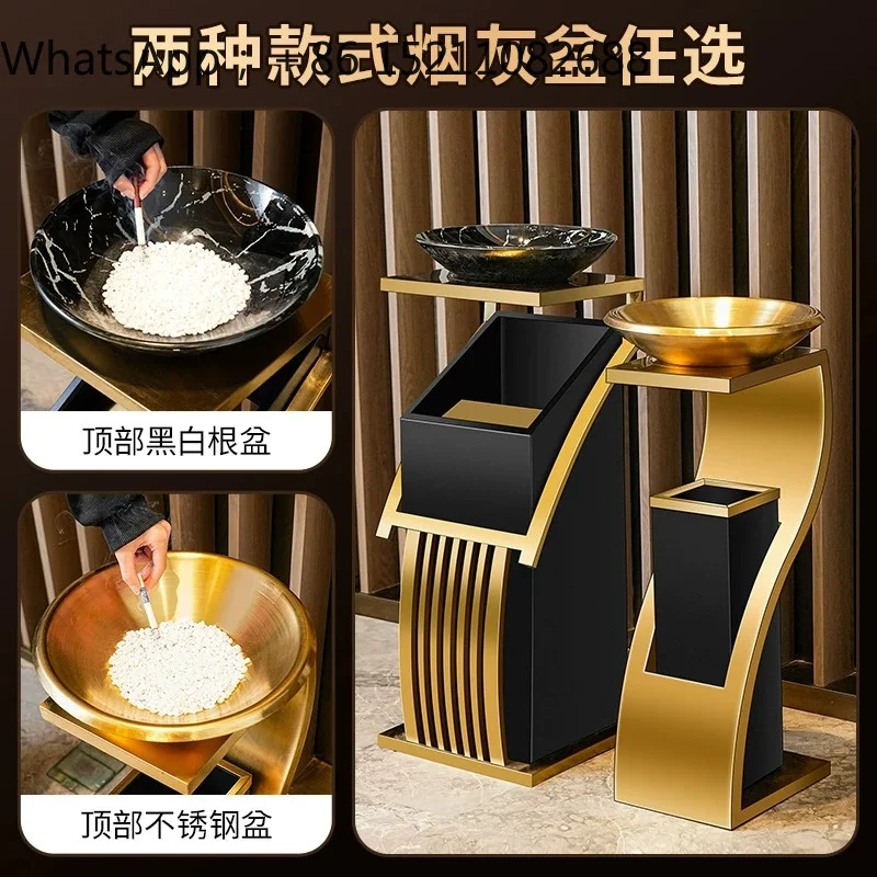 LLY hotel lobby stainless steel trash can commercial office building vertical elevator corridor sanitary bucket with ashtray