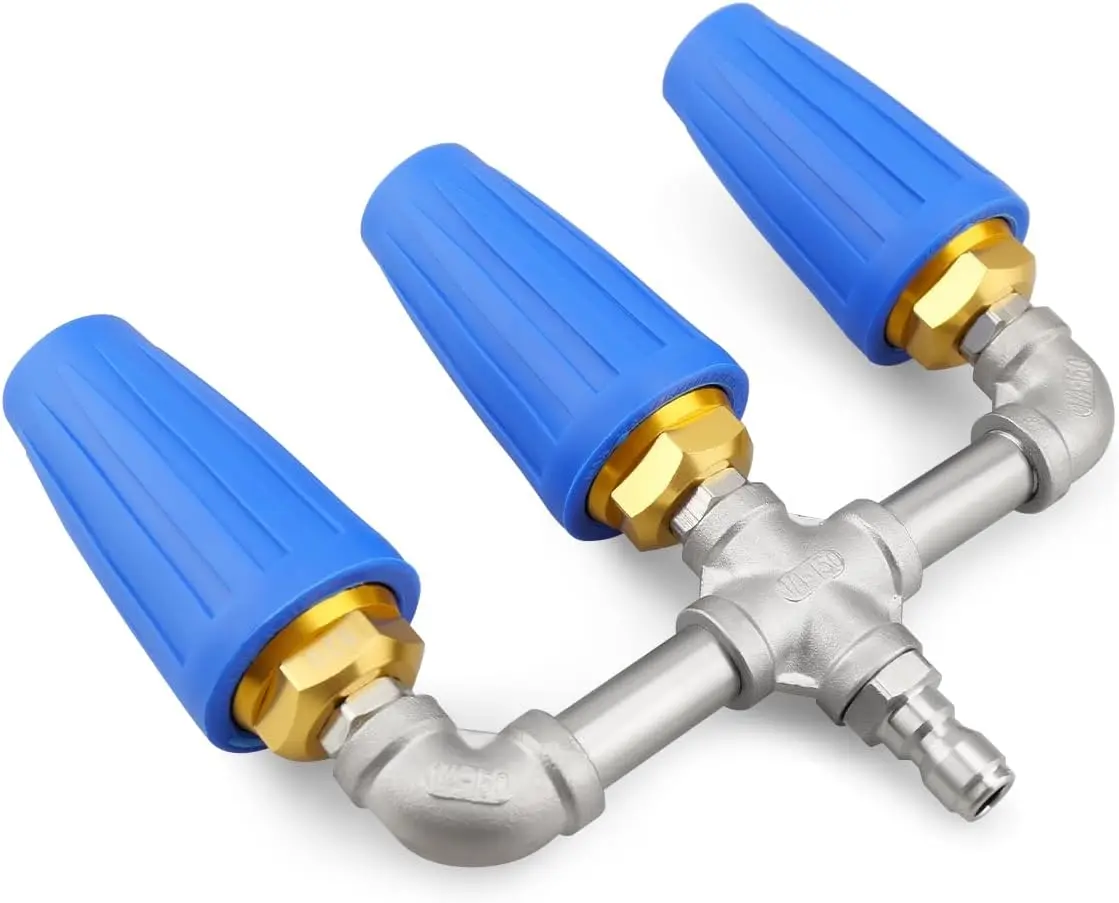 

Triple Turbo Nozzle 360° Rotating for Pressure Washer, 1/4' Quick Connect, 3-in-1 Blue Tip, 4000 PSI, 6 GPM