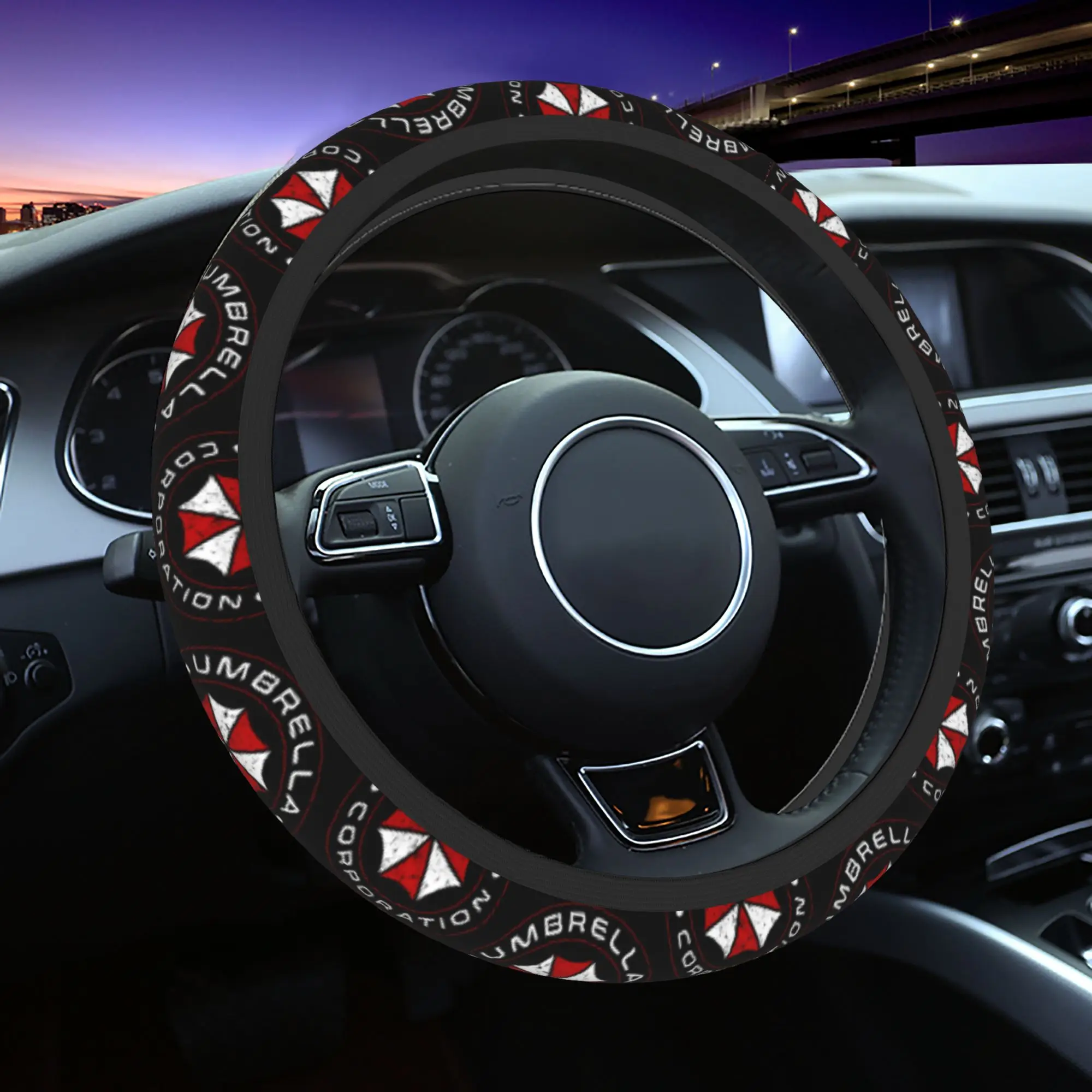 37-38 Car Steering Wheel Covers Resident Umbrella Universal Eviled Braid On The Steering Wheel Cover Auto Decoration Colorful