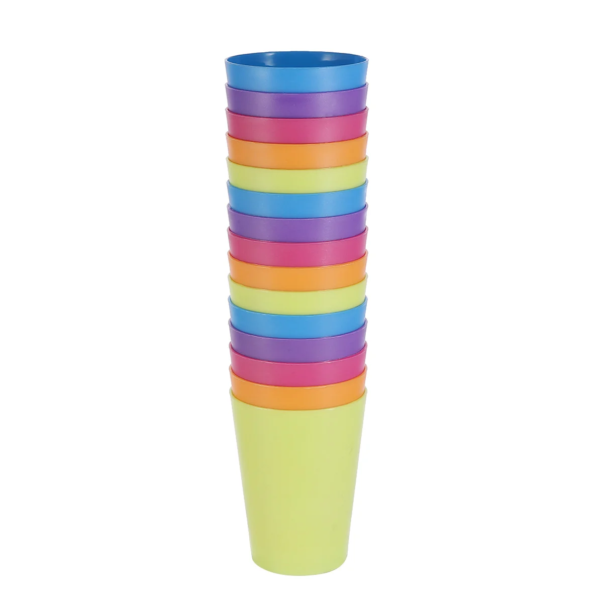 15pcs Colorful Plastic Cups Home Beverage Drinking Cup Reusable Holiday Party Tableware and Party Supplies 101-200ml (Mixed