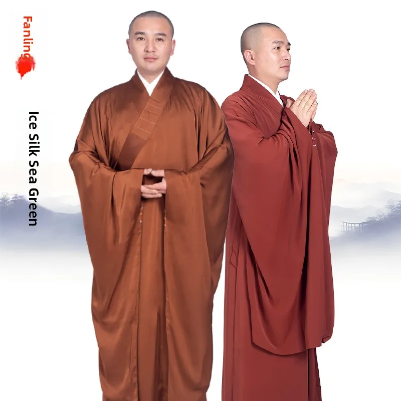 fanlin-monastic-robes-ice-silk-wide-sve-summer-high-end-men's-women's-layman's-clothing-haiqing-four-seasons-monk-robe