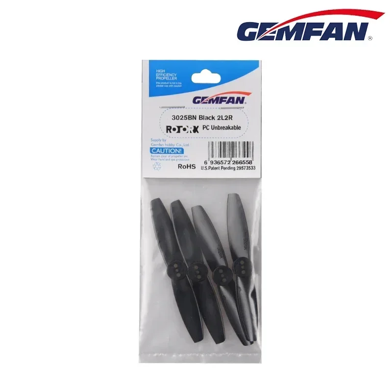 6Pairs(6CW+6CCW) Gemfan 3025BN 3X2.5 2-Blade Propeller 3-Holes 1.5mm