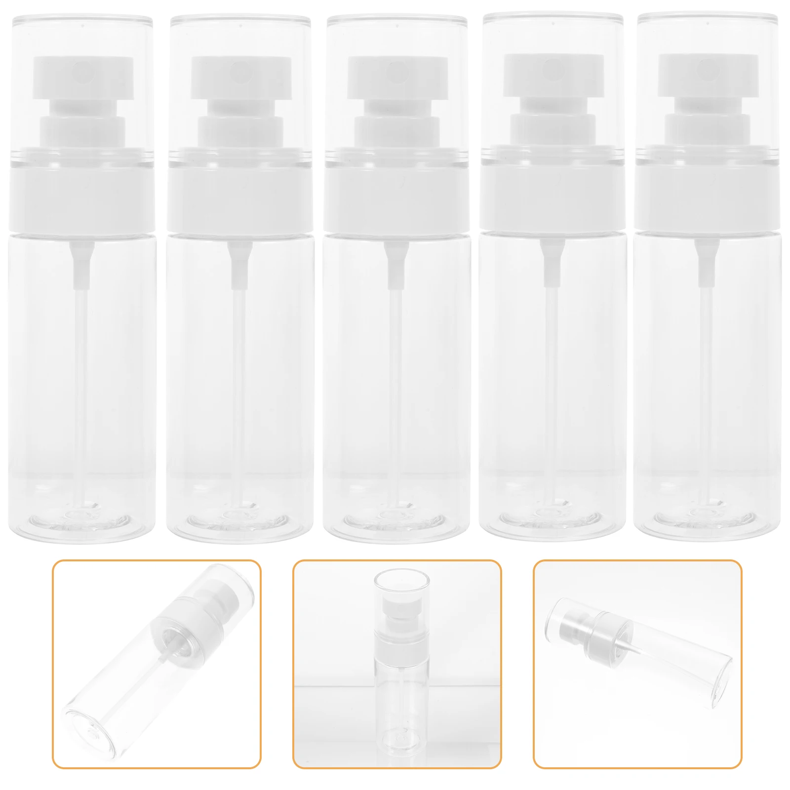 5pcs Fine Mist Spray Bottles Refillable Travel Size Containers For Aromatherapy Empty Small Transparent