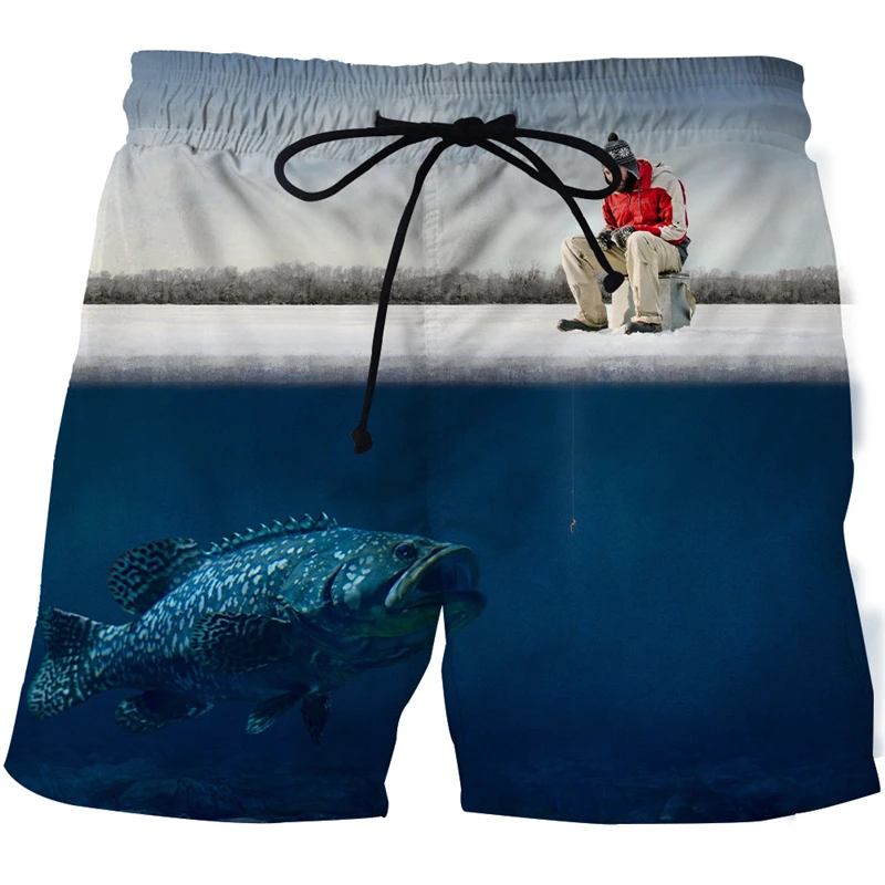 

Summer men's and women's beach shorts 3D printed fashion sports beach fishing swimming sports casual shorts