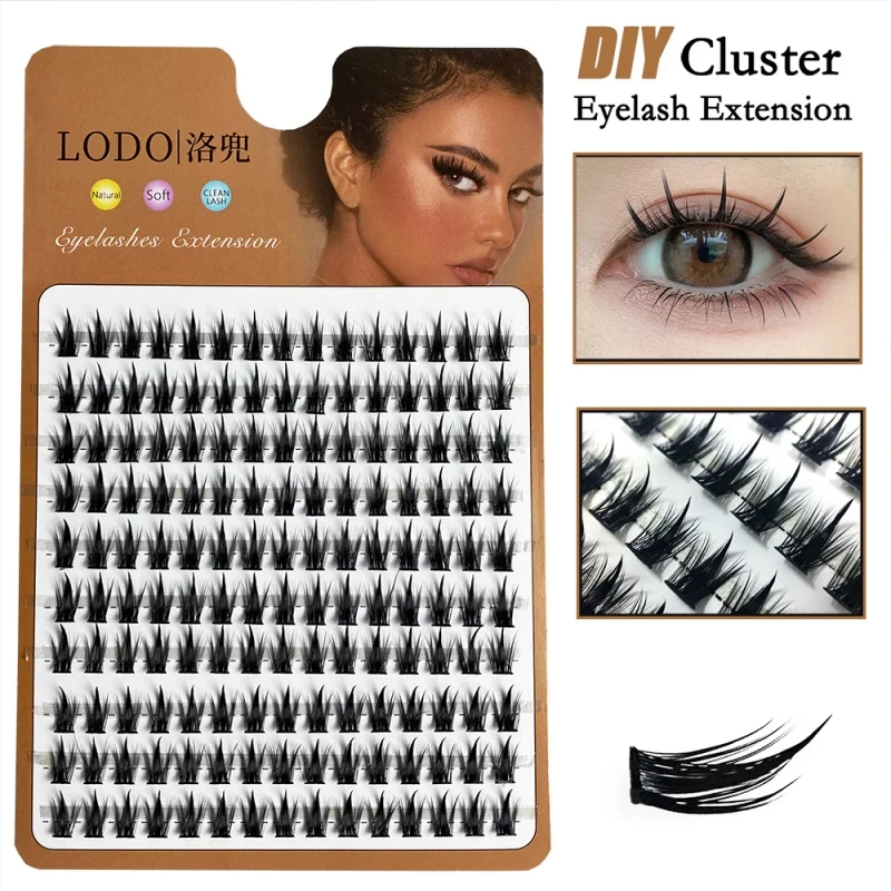 

1 Box/150 Bunches Mink Eyelashes 3D Natural Russian DIY Individual Eyelash extension Eyelash cluster Makeup Tool Lash wholesale