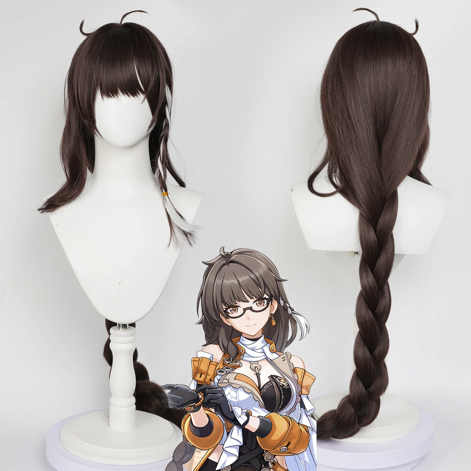 Cosplay Wig Honkai Star Rail Anime Wig Dreamseeker Long Brown Synthetic Wig Game Cosplay Simulation Scalp Braided Ponytail Wig