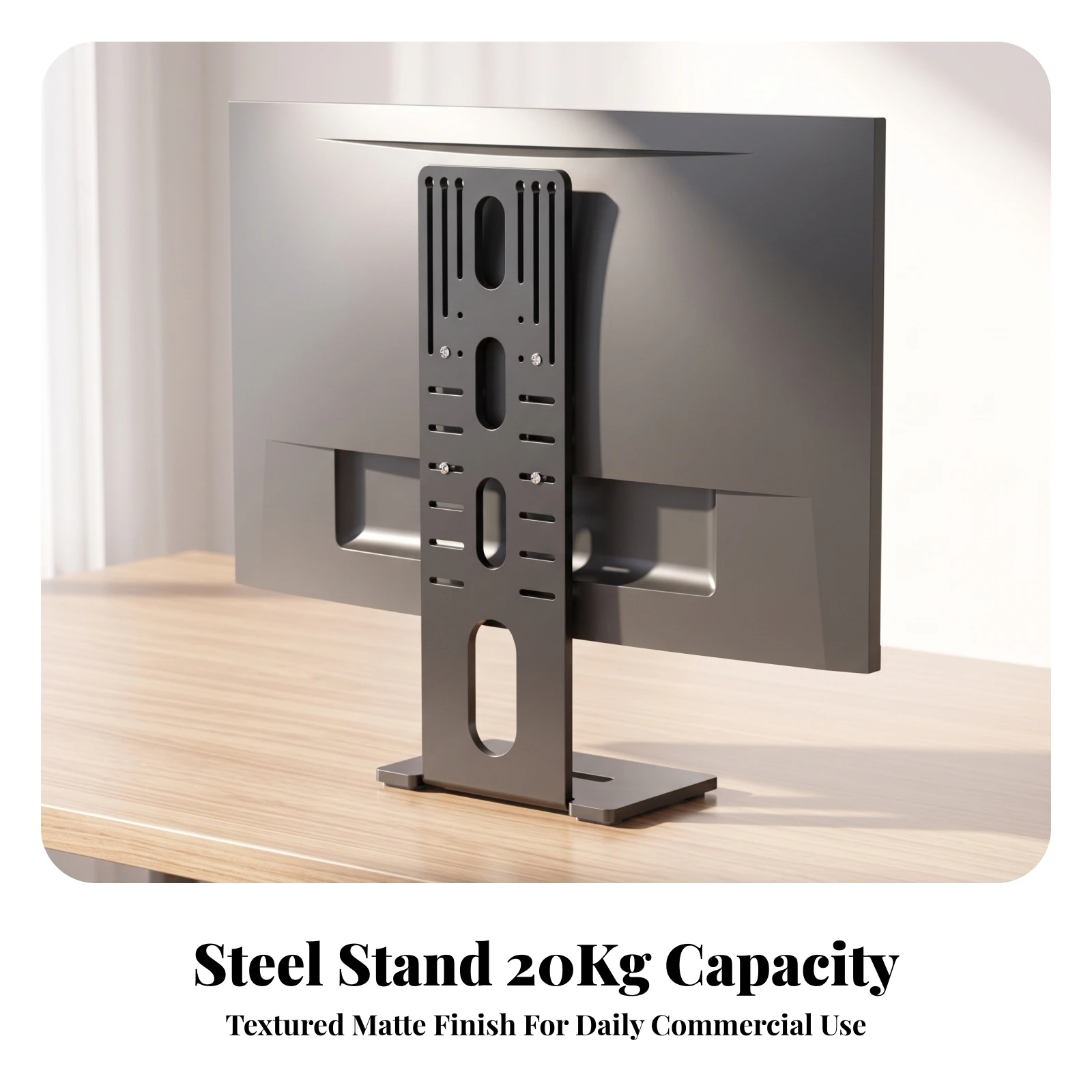 Stand Heavy-Duty Steel Monitor Stand with VESA Mount Metal Screen Riser Easy to Assemble for Office Workers