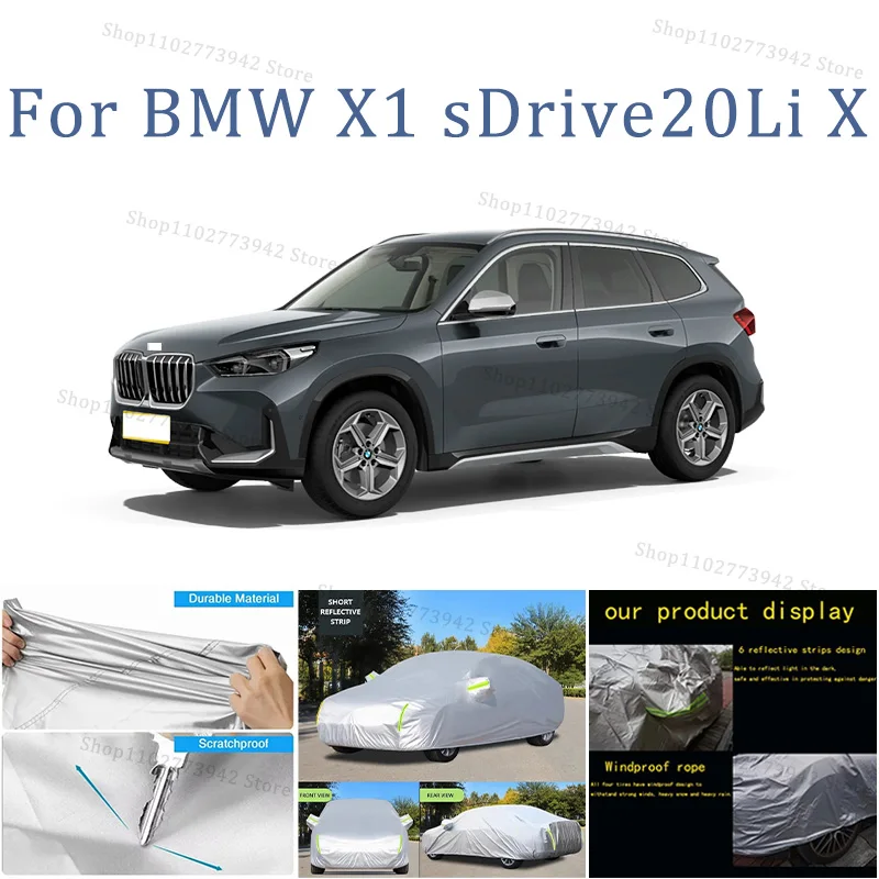 

For BMW X1 sDrive20Li X Car Cover Car Waterproof All Weather Automobiles Full Exterior Covers - Sun-proof Outdoor Anti scratch