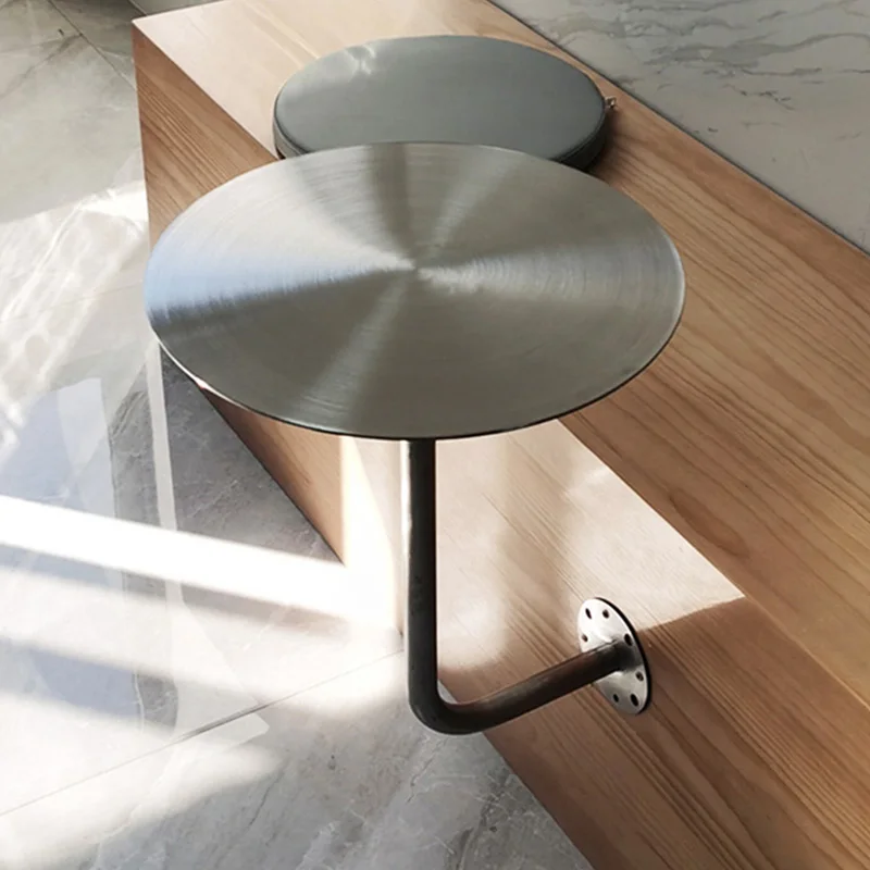 

Commercial Milk Tea Shop Dining Table Space-saving Wall Hanging Coffee Table Stainless Steel Small Round Table Nordic Furniture