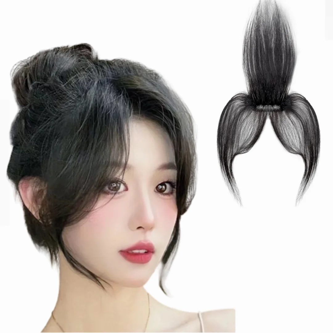 Clip In Baby Hair Air Bang Natural Human Hair Side Bangs Invisible Edge Replacement Fringe Forehead Hairline For Women