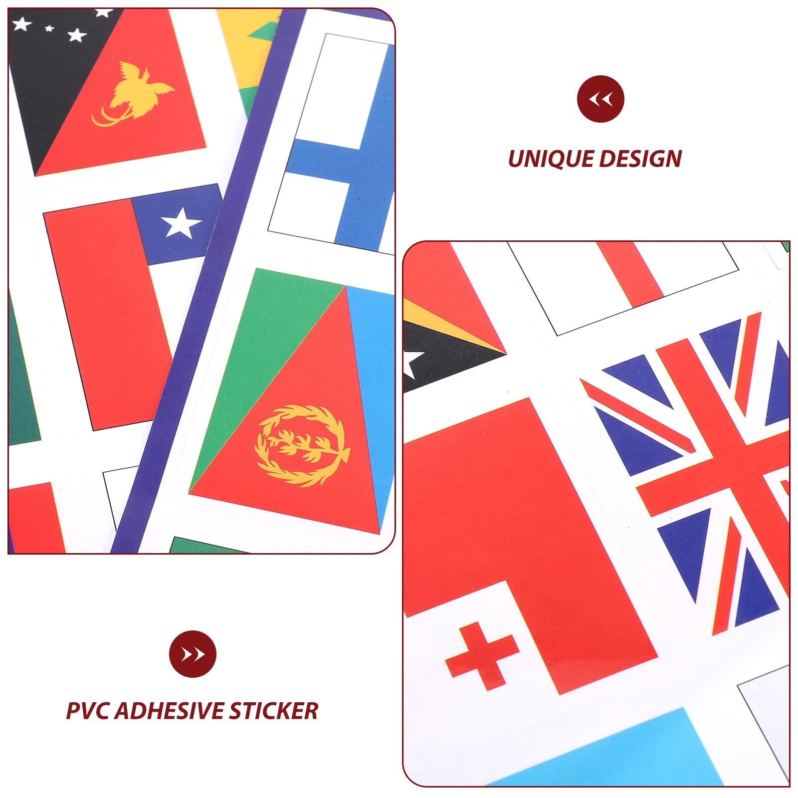 10 Sheets World Flags Sticker Decorative Country Stickers Football Cup Decals PVC Adhesive of The Decors Soccer