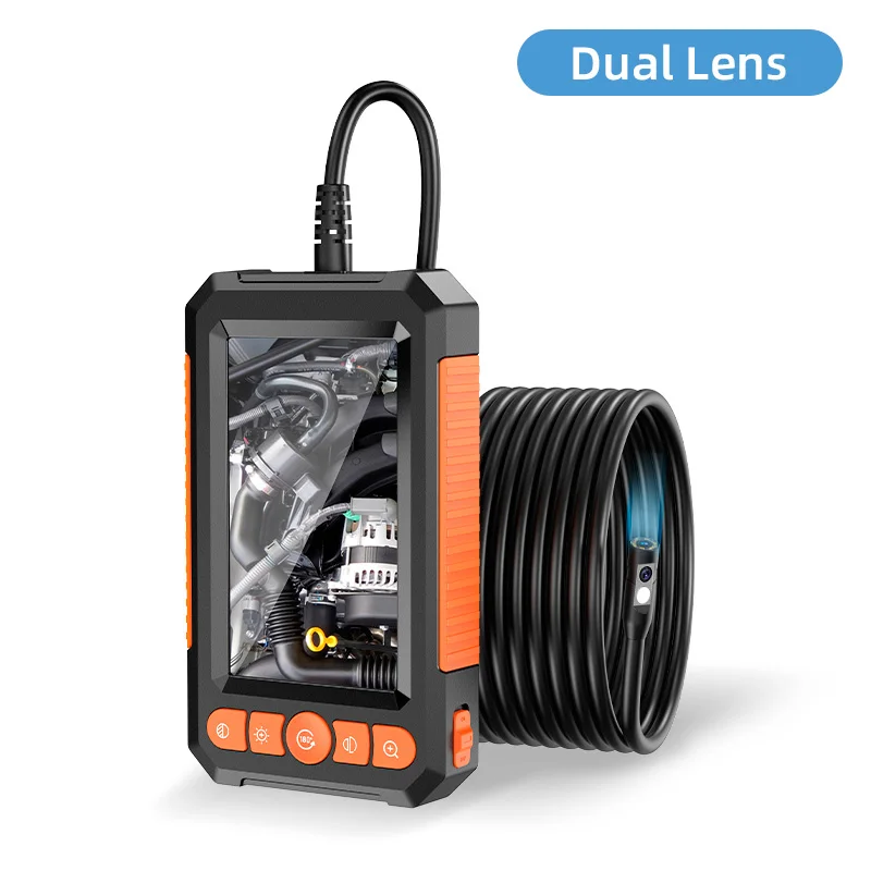 KERUI industriële endoscoopcamera 4,3 "enkele dubbele lens HD 1080P auto-inspectie Borescope IP67 waterdichte rioolcamera met LED