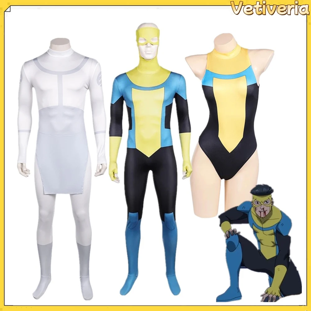 

Men Women Mark Grayson Cosplay Invincible Costume Roleplay Jumpsuit Female Swimsuit Outfits Halloween Carnival Party Suit