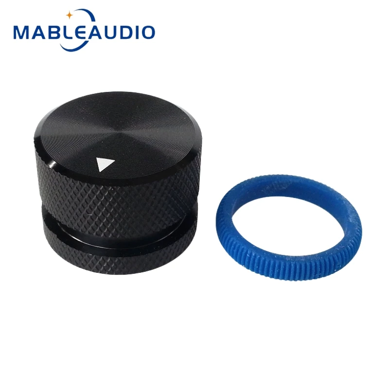 1 Stück 25x18mm Voll aluminium legierung Voll knopf Lautstärke regler Potentiometer Hifi Audio verstärker Farbe Gummiring Rändel knopf – Detail 11