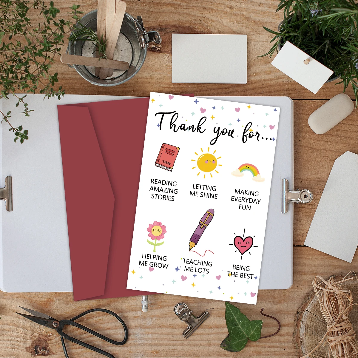 1PC Cute Teacher Appreciation Card Gifts For Women Men, Lovely Thank You Card Gift For Teacher, Sweet Teacher Thank You Cards