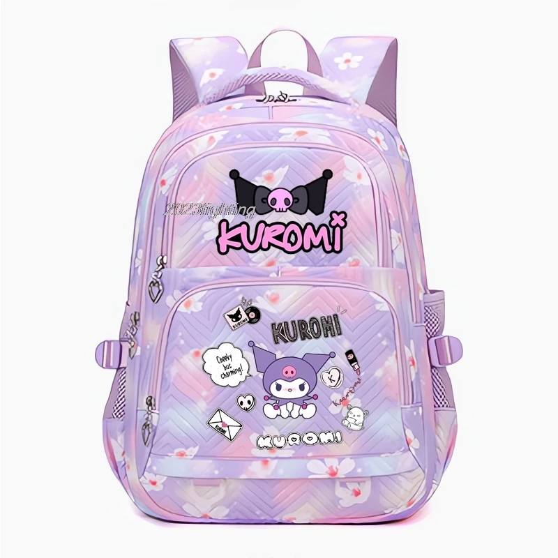 Kuromi Backpacks Cartoon Capacity Weightlight Schoolbag Primary School Student Girls' Spine Protection Burden Reduction Mochilas