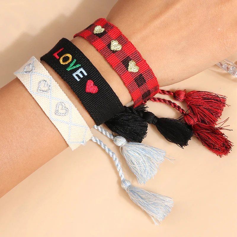 Aihua Heißer Verkauf Boho Bunte Handarbeit Gewebt Seil String Gestrickte Armband Armreifen Unisex Freundschaft Kinder Glück Schmuck Geschenke – Detail 21