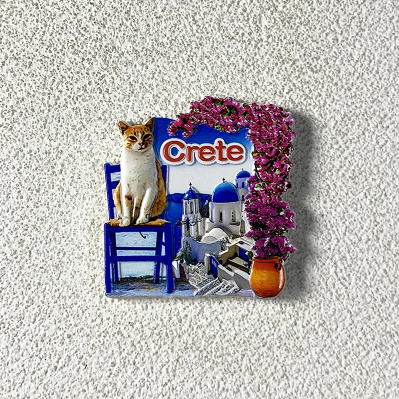 Greek tourist souvenirs Home Improvement Items Collection Arts and Crafts Gifts Santorini Blue Top 3D stereo refrigerator magnet