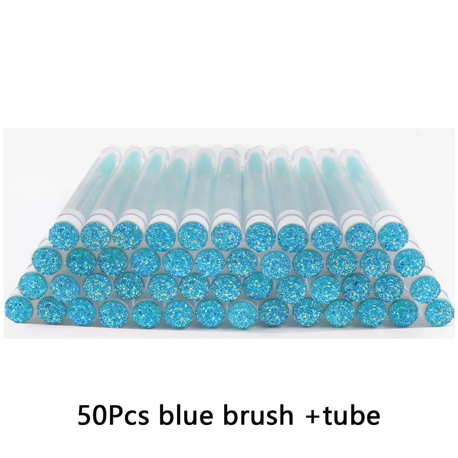 TDANCE 50 stuks wegwerp wimperborstels met diamant herbruikbare wenkbrauwborstelbuis vervangbaar stofdicht handig dragen make-up