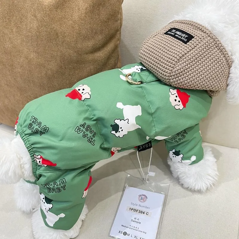 

Winter Dog Clothes Four-Legged down Jaet Cotton Coat Teddy Bichon Chihuahua Small Dog Warm Casual Sle Outdoor Faion