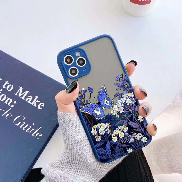 Sunflower Lavender Butterfly Phone Case For iPhone 14 15 11 13 Pro MAX 12 SE20 XR XS 7 X 8Plus Shockproof Hard Matte Cover Shell