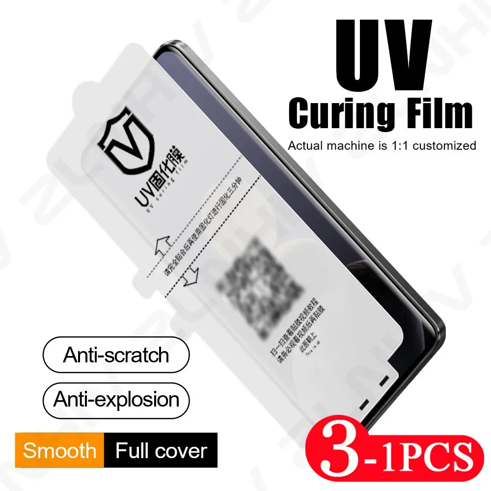 3/2/1Pcs UV light curing  protective film for Oneplus 13 12 11 10 soft full cover screen protector 9 8 7 Not Glass Ace 3 2 Pro