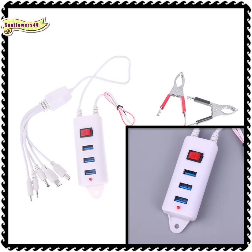 3USB Clip With Switch Charger Mobile Phone Charger USB Interface Universal Battery Mobile Phone Charger