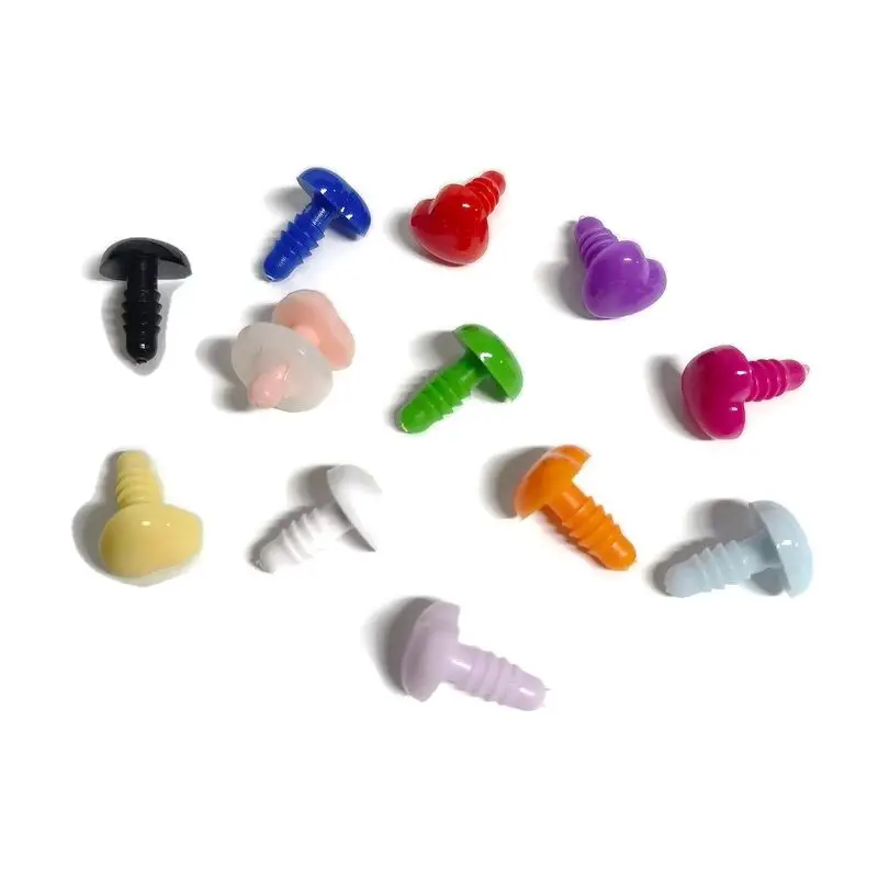 DIY Doll Making Supply Accessories Safety Plastic Colorful Noses Safety Eyes In Heart Shape 20pcs/lot Come With Easy Washers