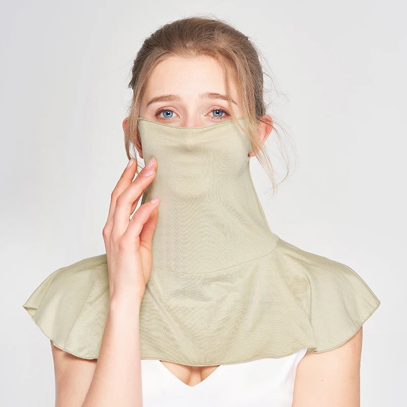 Women's face mask, silk sun protection face mask, 100% silk.