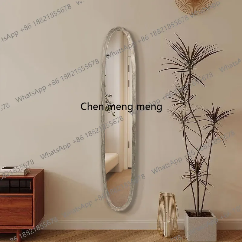 Full-length mirror household entrance corridor entrance fireplace decoration, patterned frame wall-attached full-length mirror