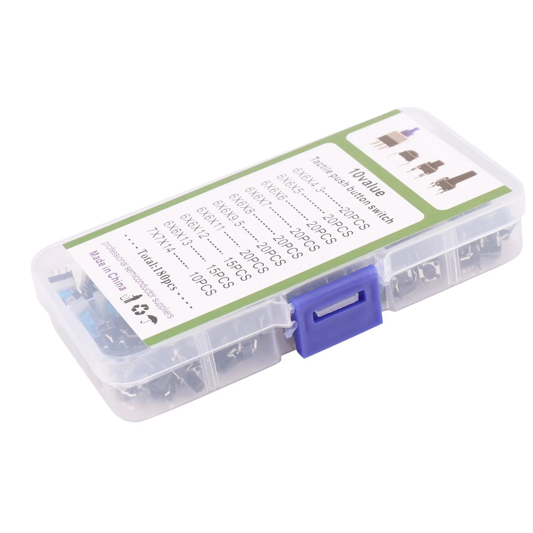 PHFU-10 Kinds Values 360PCS Tactile Push Button Switch Micro-Trigger Mini Momentary Tact Assortment