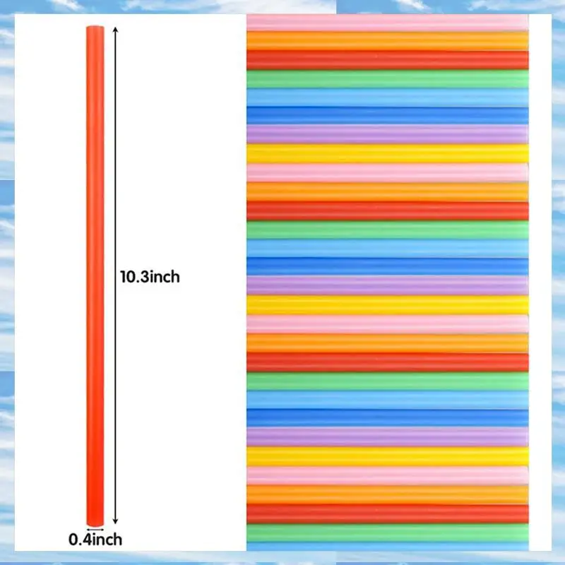 

Flash Trend 600Pcs 10.3In Jumbo Straws Smoothie Straws Milkshake Straws Extra Wide Extra Long Assorted Bright Colors